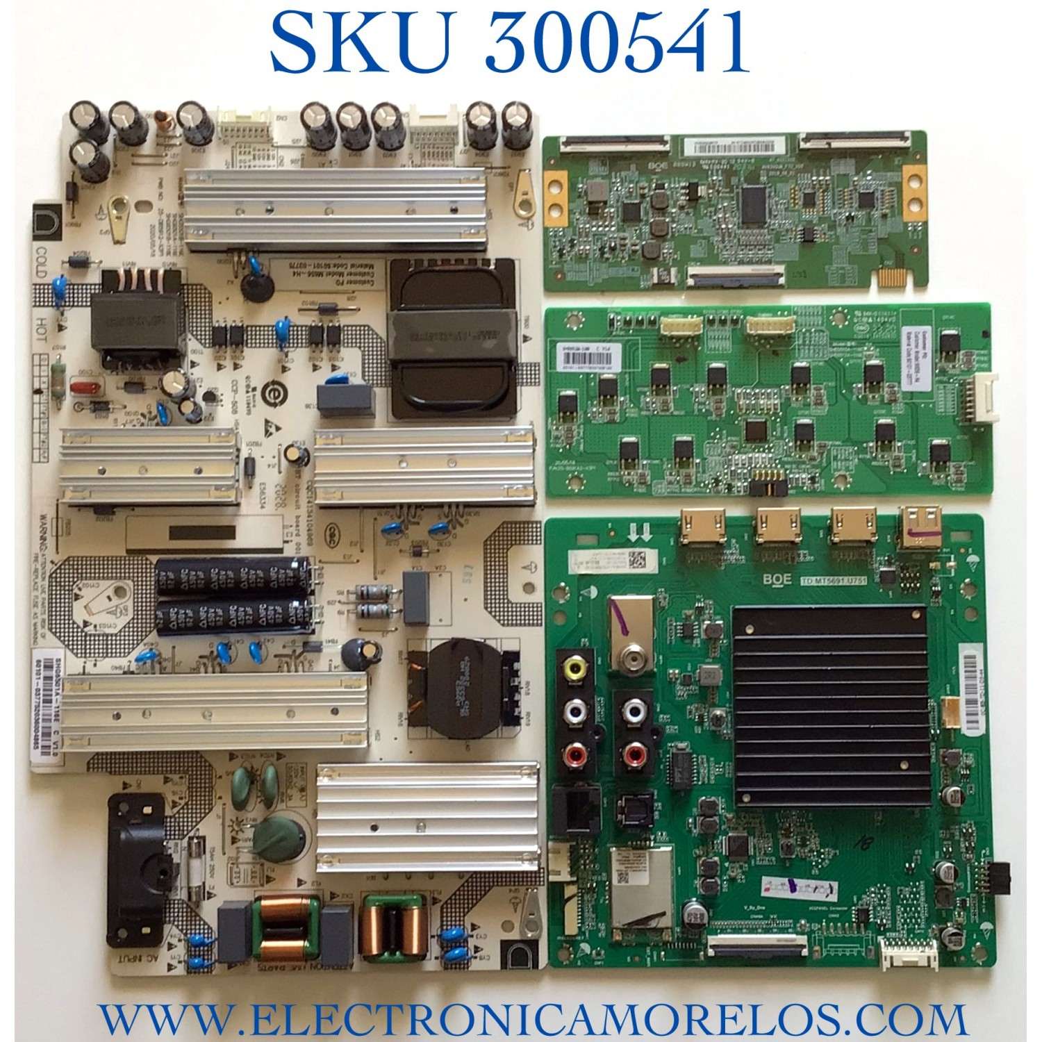 KIT DE TARJETAS PARA TV VIZIO SMARTCAST / MAIN 262785 / TD.MT5691.U751 / 262784 / 21201-02409 / T-CON 44-9771601O / 47_6021332 / HV650QUBF70 / DRIVER 60101-03777 / SHE6512A-116E / FUENTE 60101-03775 / 25-DB5912-X2P1 / SHG6501A-116E / MODELO M656-H4